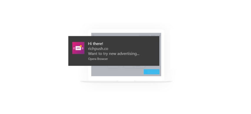 Push ads in Opera browser