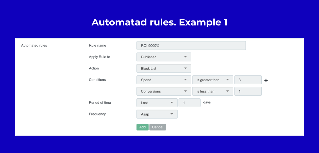 Example How to set up automated rules for push and pops traffic 
