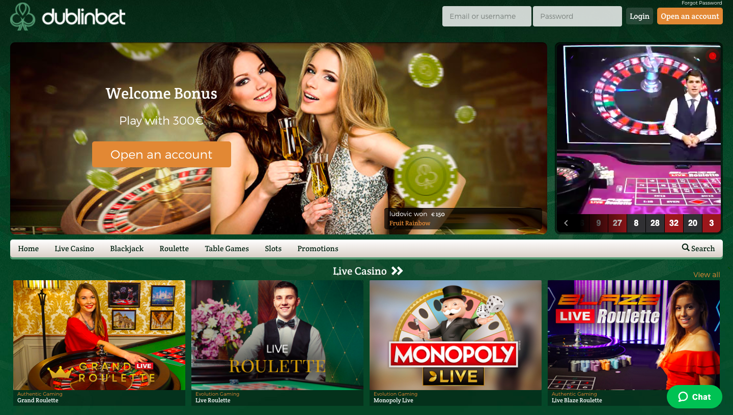 Gambling offer page