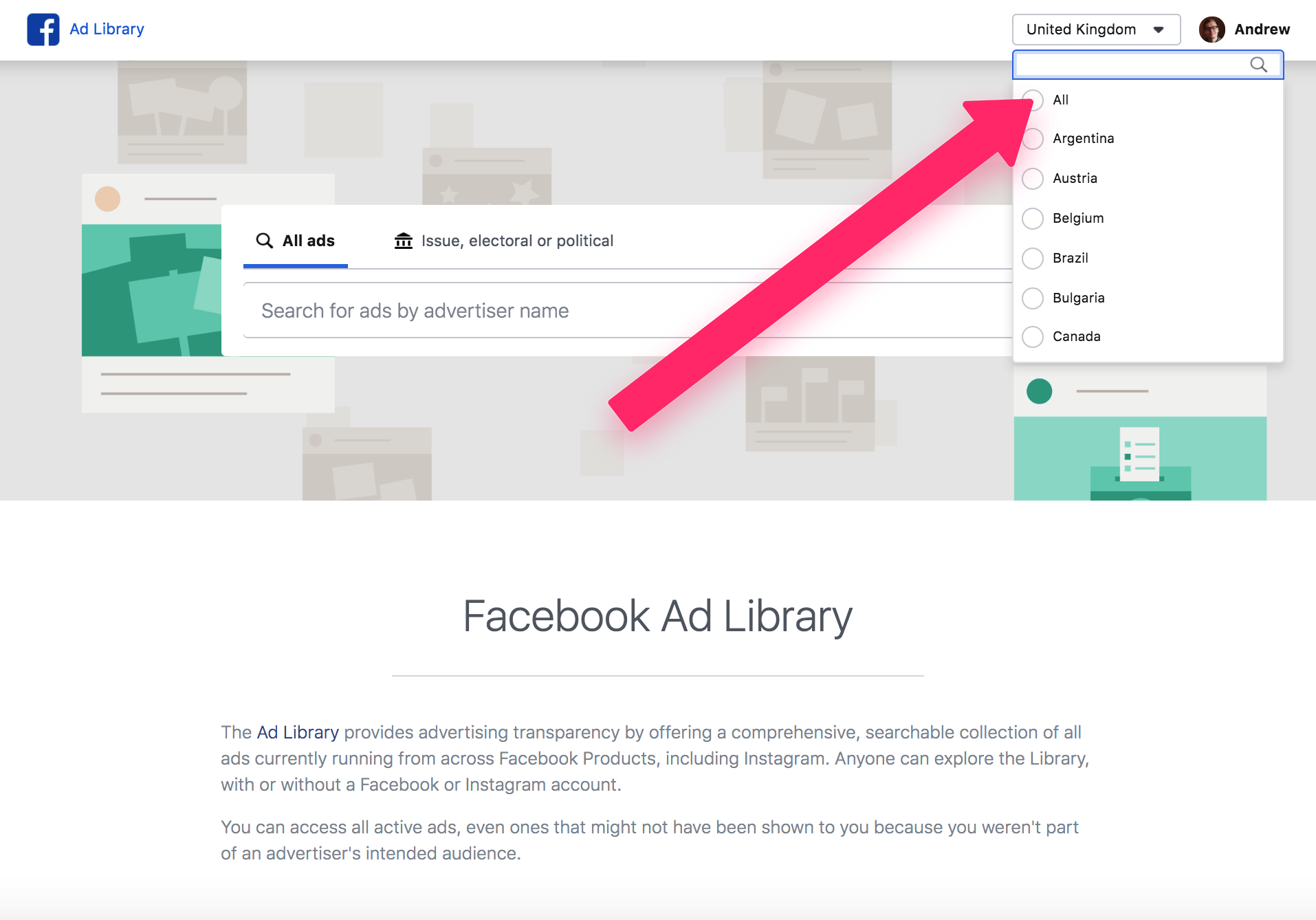 learn how to use ad library