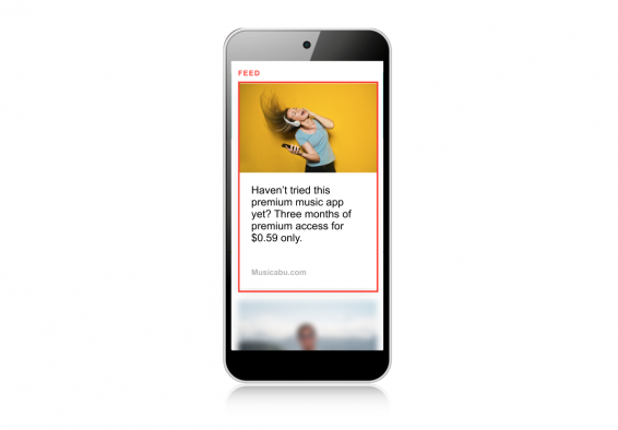 In-feed native ads example