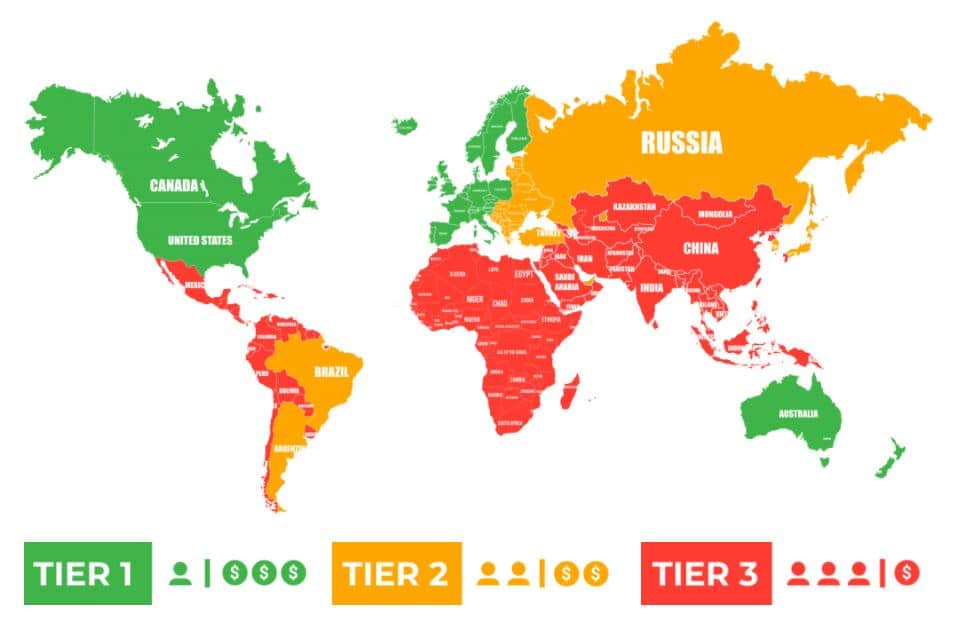 List Of Tier 1 Countries, Tier 2 Countries, And Tier 3 Countries