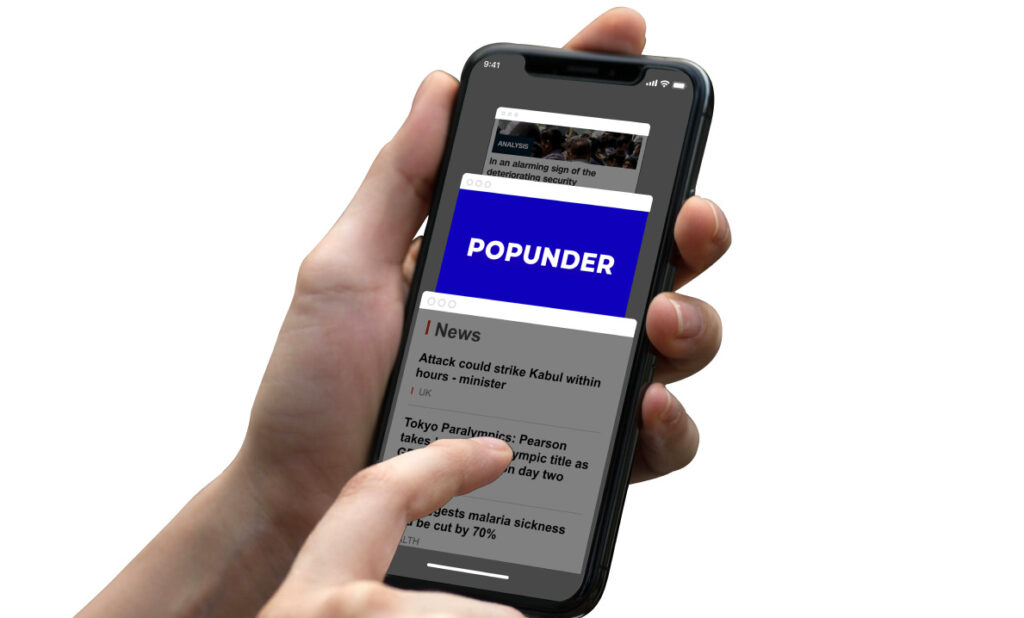 Mobile popunder ads