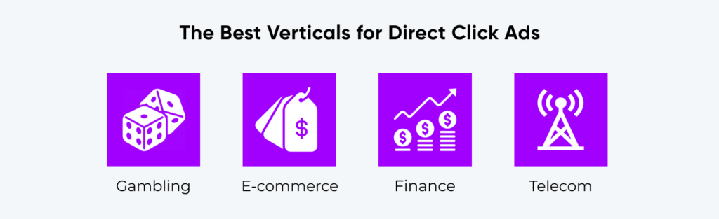 Best verticals for direct click ads