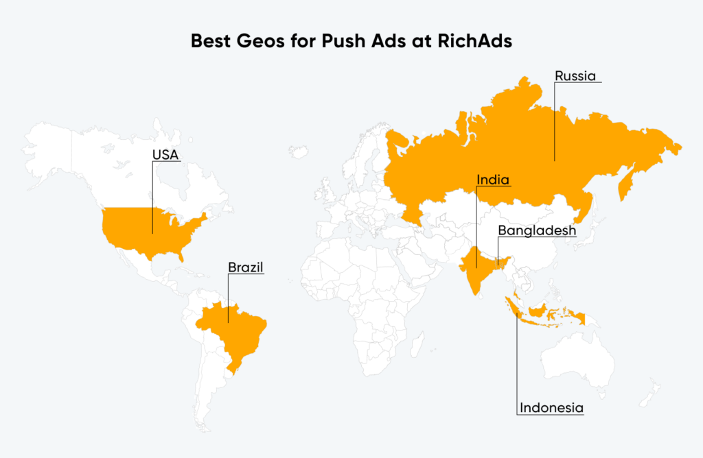 Best GEOs for Push Ads at RichAds ad network