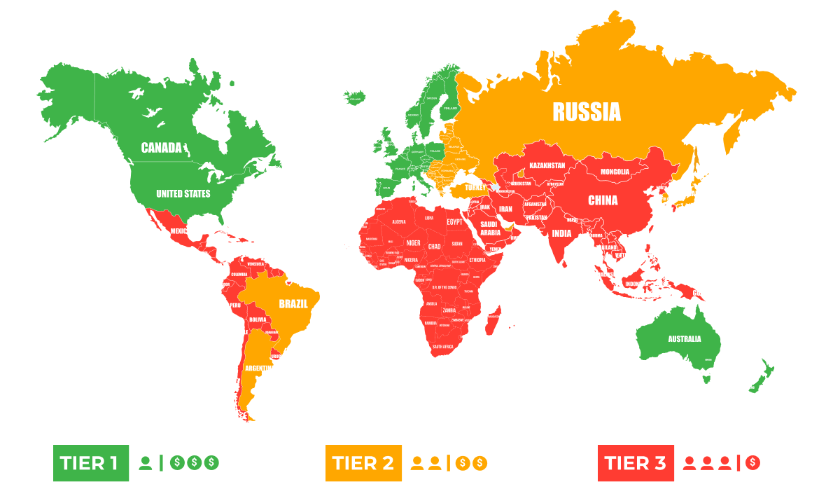 Что такое страны Tier 2 в арбитраже трафика: значение, список — RichAds Blog