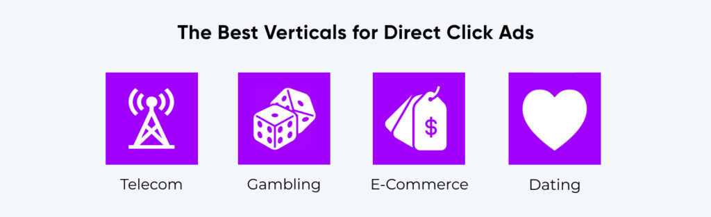 The best verticals for Direct Click at RichAds ad network in January 2024