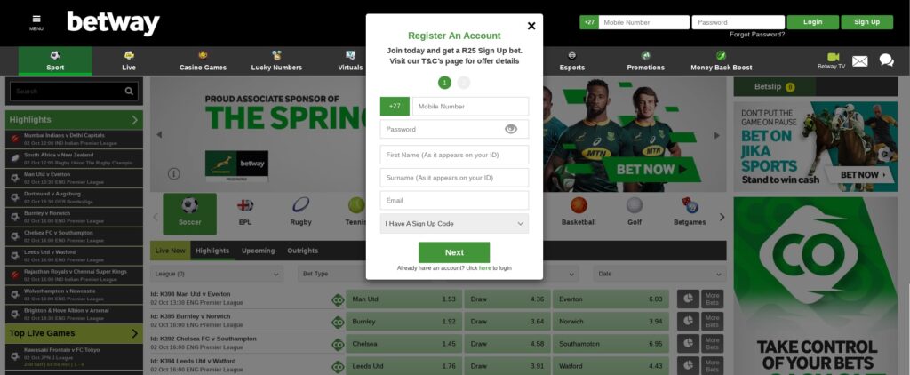 Pop-up and popunder ads example for Betting offers