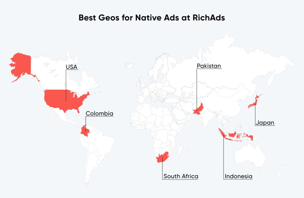 Топовые гео для запуска нативной рекламы в сентябре 2024 года в рекламной сети RichAds