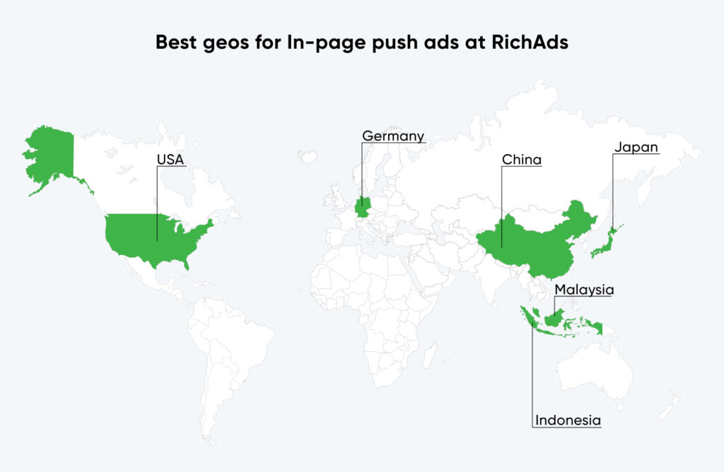 The best geos for launching campaigns on in-page push traffic in November 2024 at RichAds advertising network