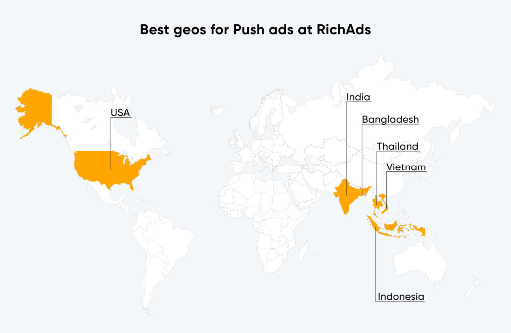 Top geos to launch campaigns on Push ads in December 2024 at RichAds advertising network