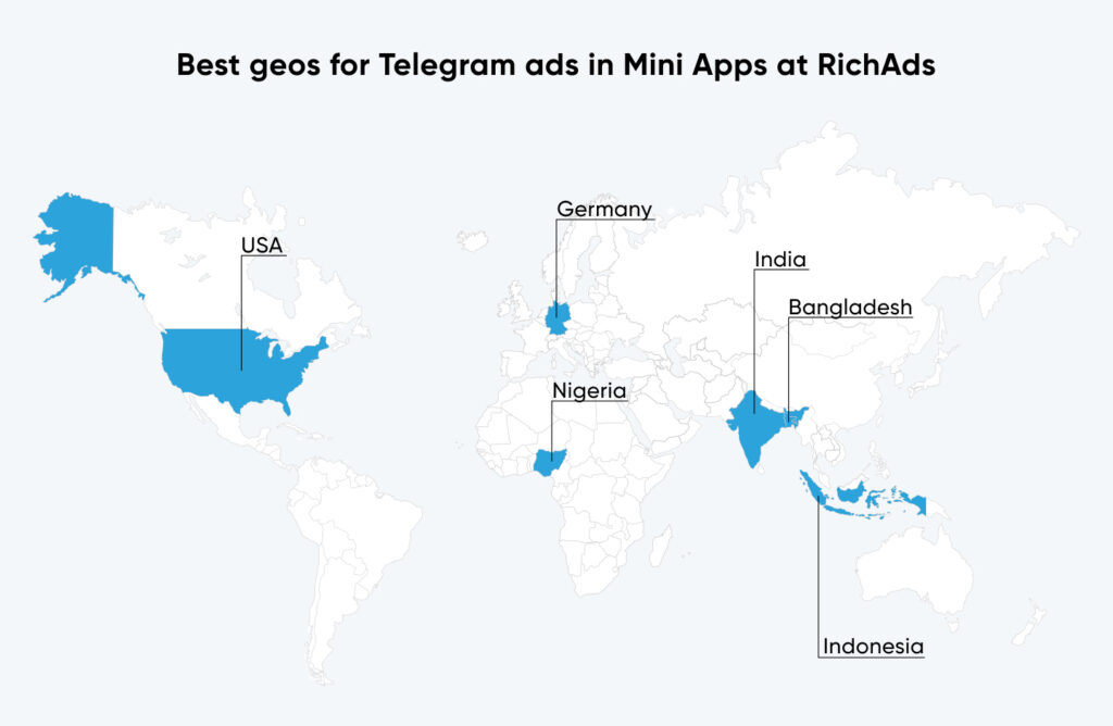 Top geos to launch campaigns on Telegram ads in December 2024 at RichAds advertising network