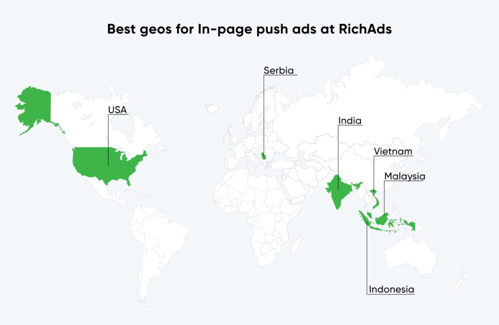 Top geos to launch campaign on in-page ads in December 2024 at RichAds advertising network