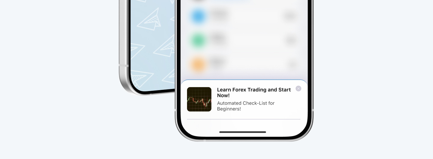 An example of Forex ads in Mini Apps by RichAds