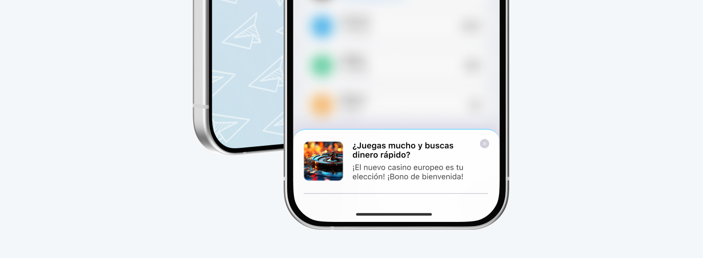 Example of Telegram ads for Gambling in Spain