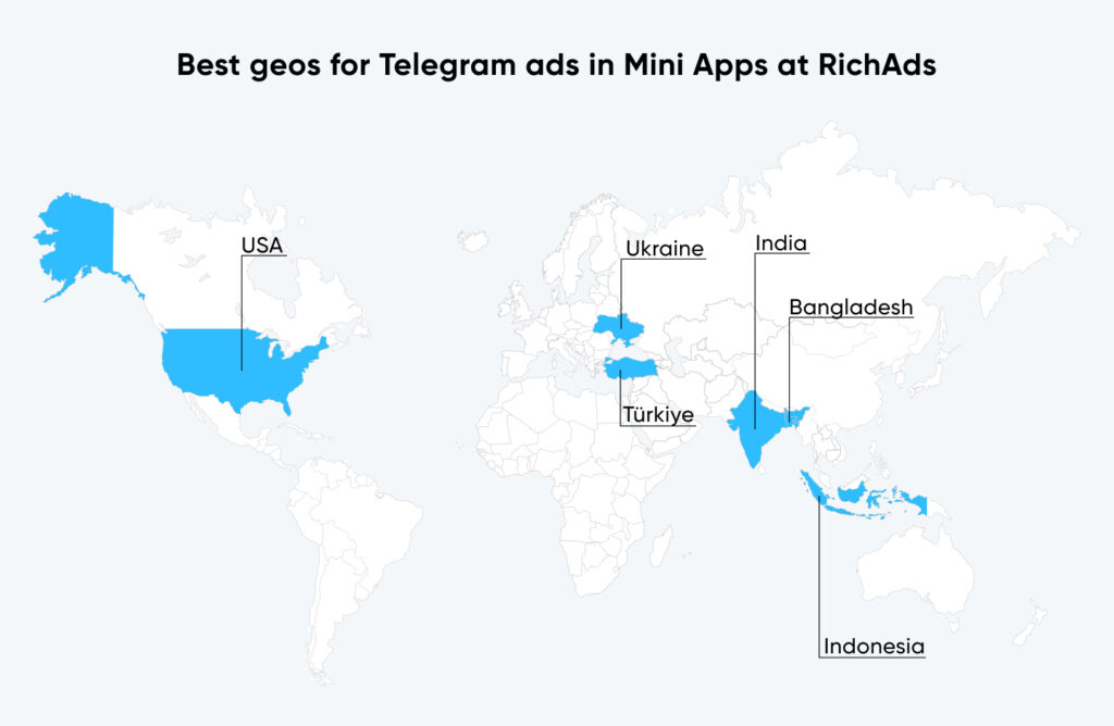 Best geos to launch Telegram Mini Apps ads