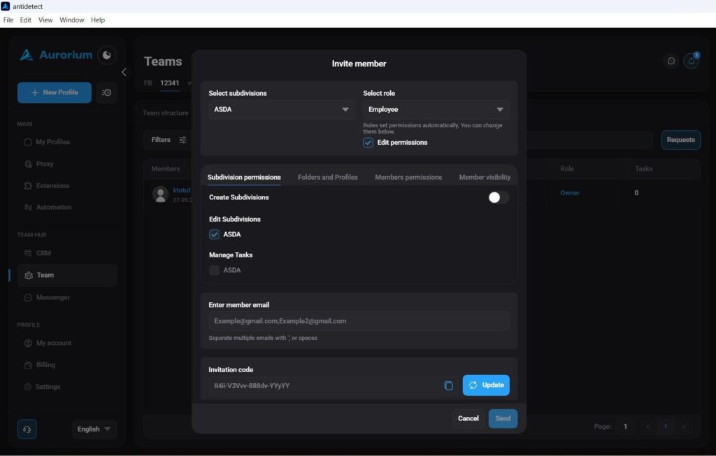 Aurorium browser setting