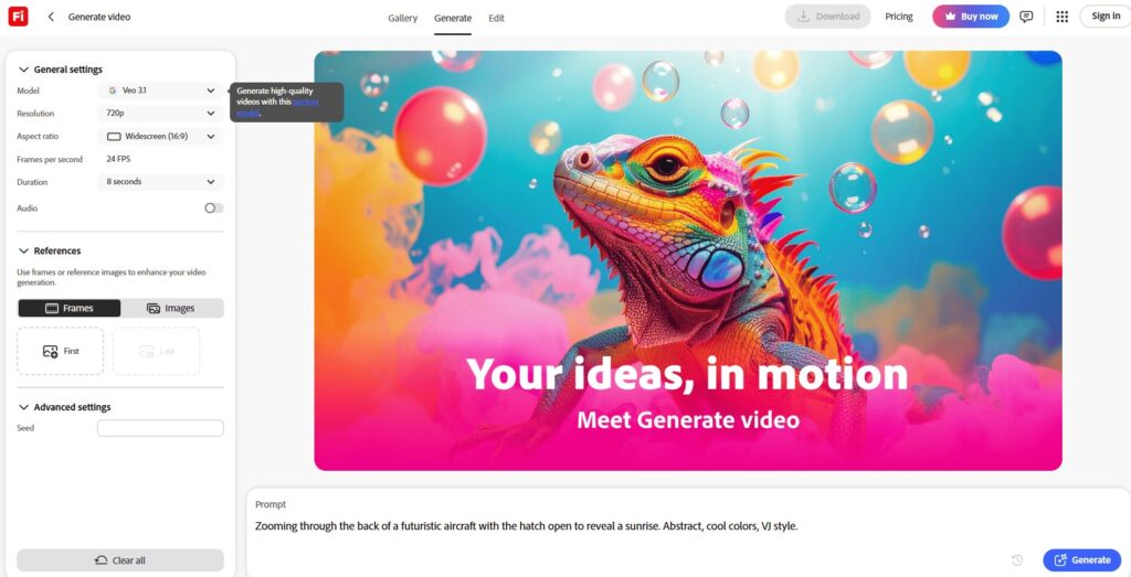 Adobe Firefly AI video creation tool