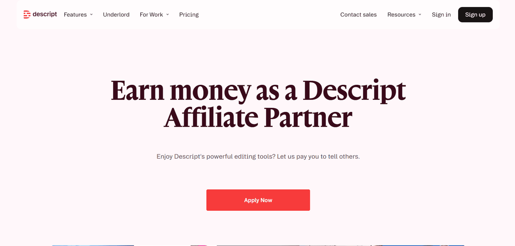 Descript video affiliate program