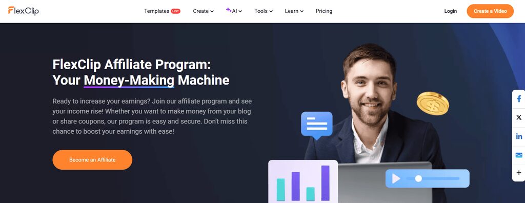 FlexClip video affiliate program