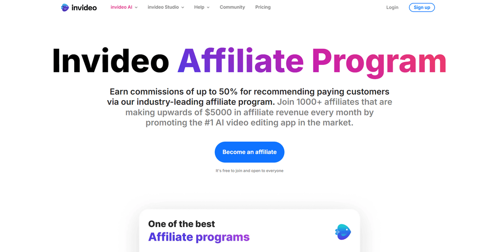 InVideo AI video affiliate program