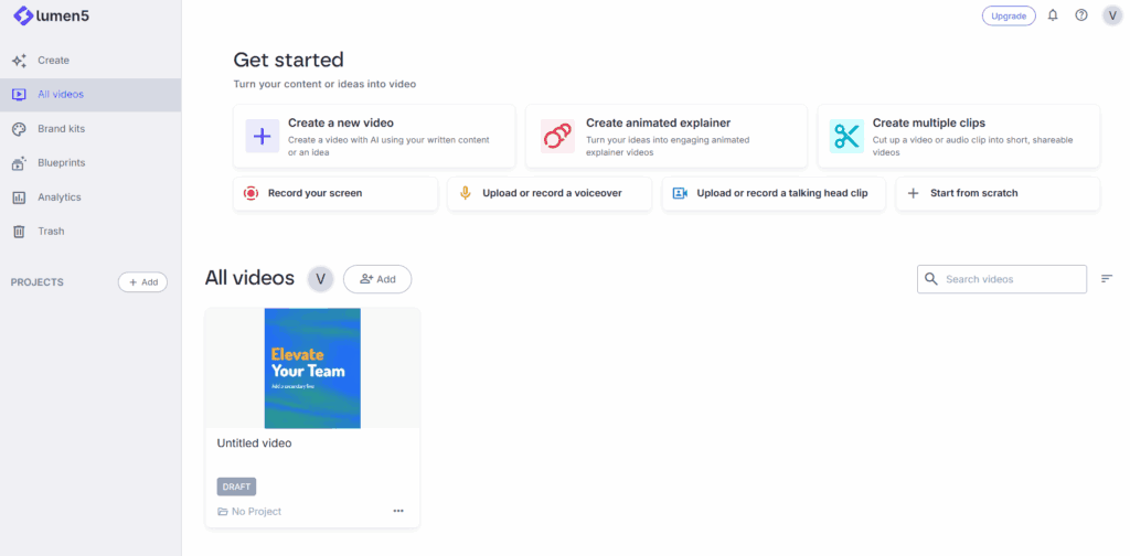 Lumen5 AI video creation tool