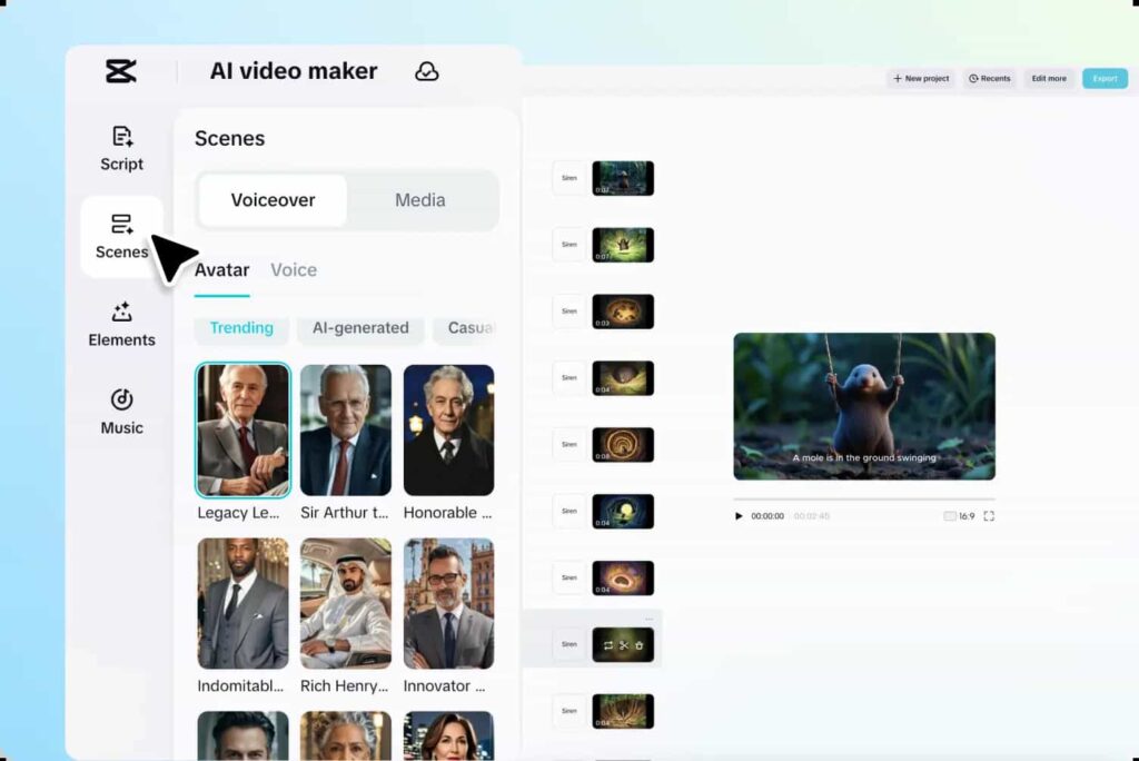 CapCut AI video creation tool