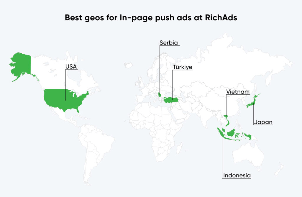Mejores ofertas y verticales para in-page push ads