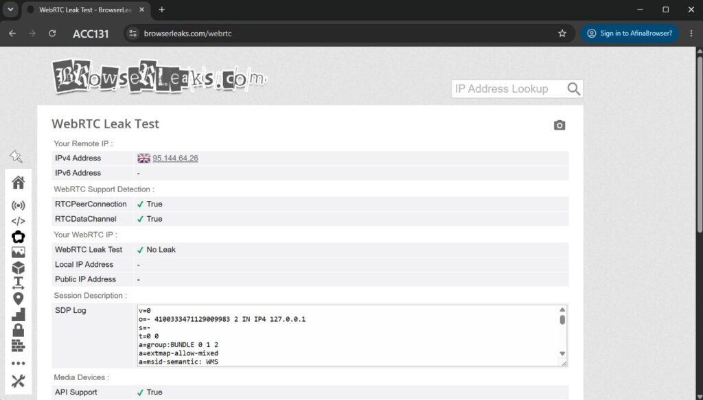 Afina antidetect browser ip