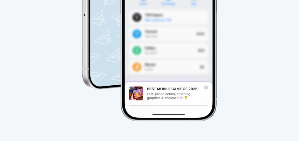 Anuncio estilo push de Telegram para una oferta de Finanzas en RichAds