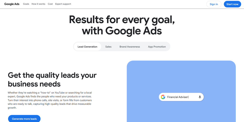 Google Ads advertising platform