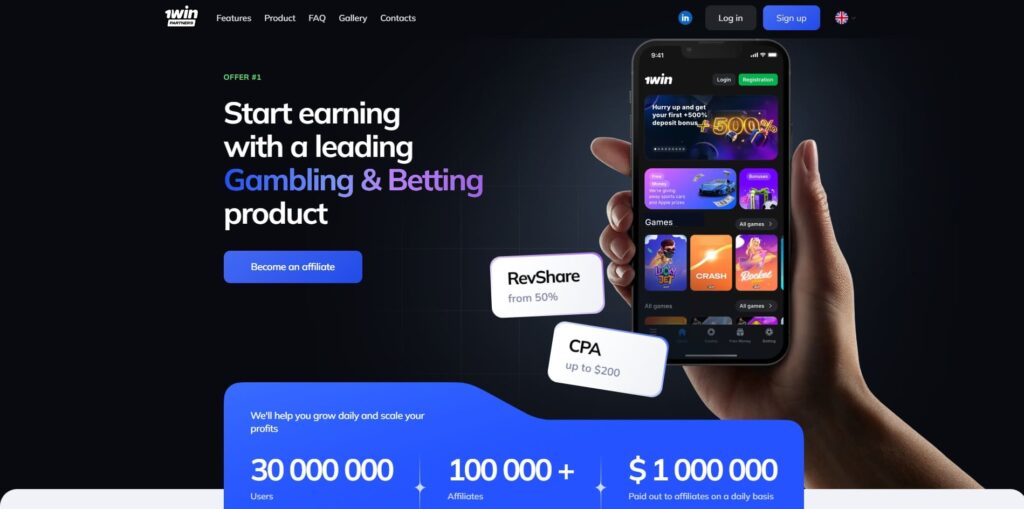 Programa de afiliados de apuestas deportivas 1Win Partners