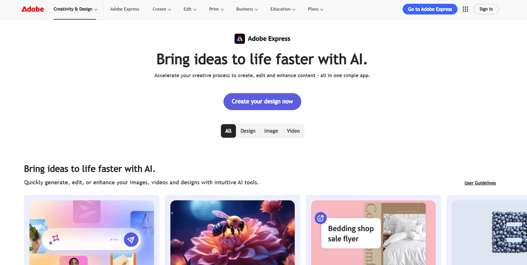Adobe Express AI ad generator