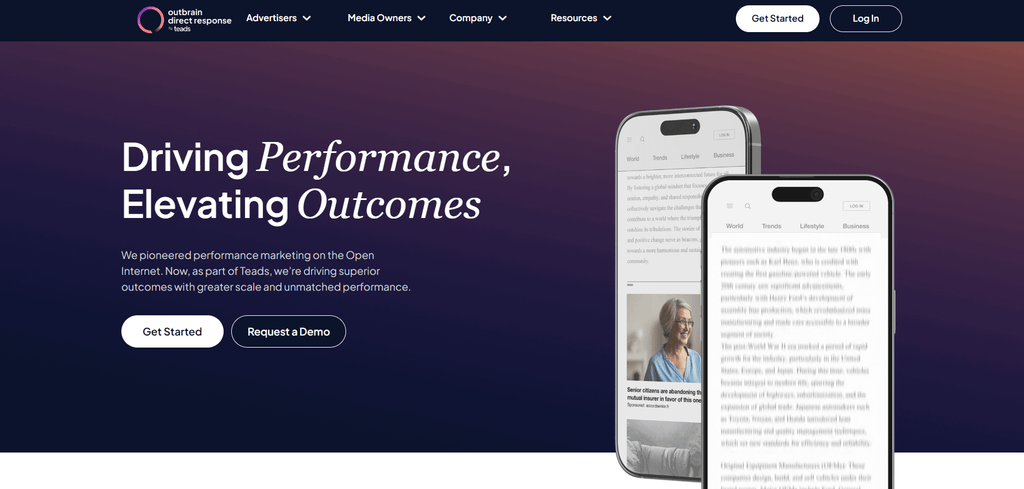 red de anuncios nativos de outbrain